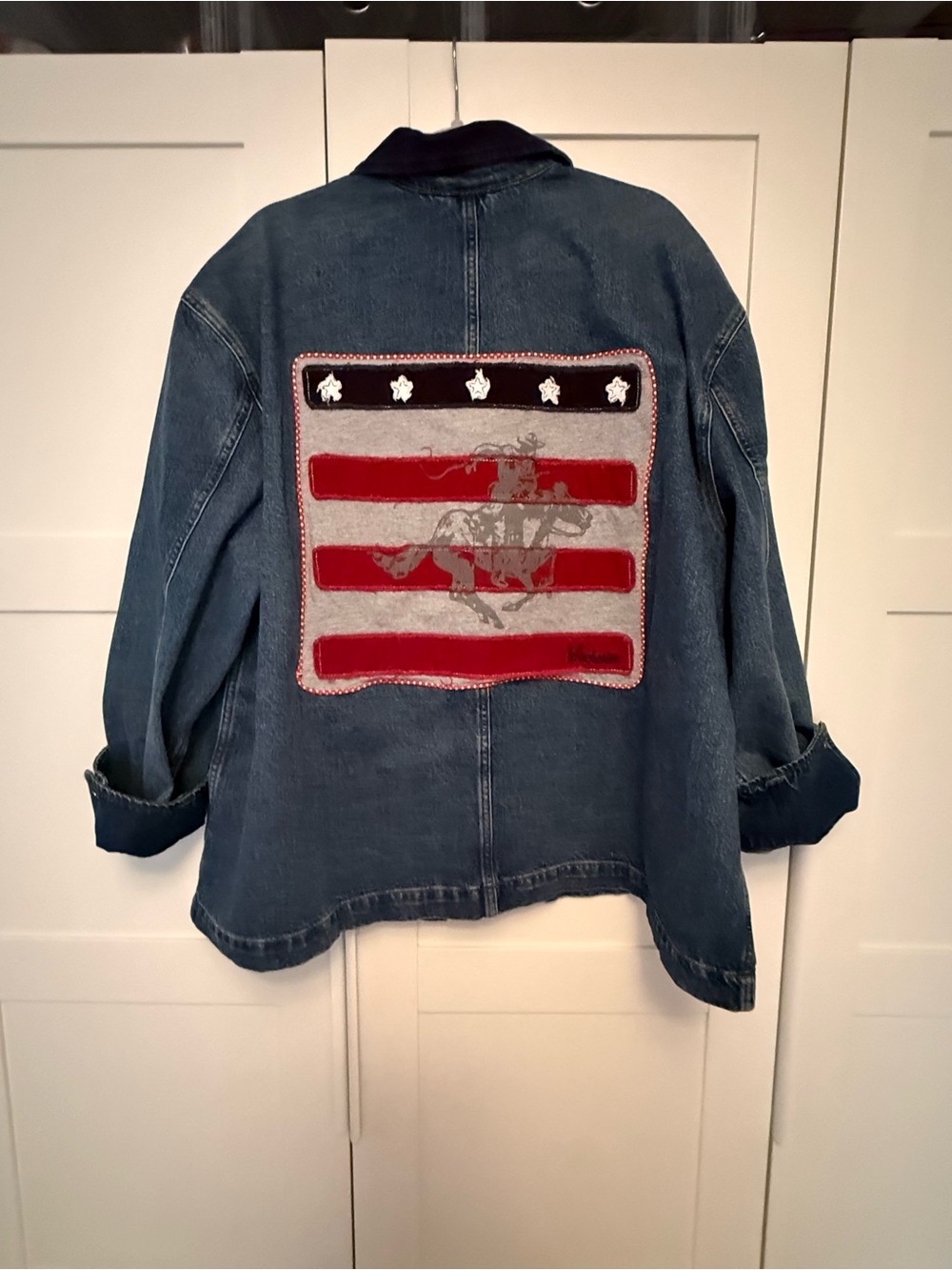 NWT GAP Customized Hand Embellished Flag Chore / Utility Jacket, XXL 🇺🇸